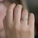 Salt and Pepper Diamond Engagement Ring Up Close on Hand 