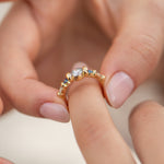 Salt-and-Pepper-Diamond-Ring-with-Blue-Sapphires-solid-gold