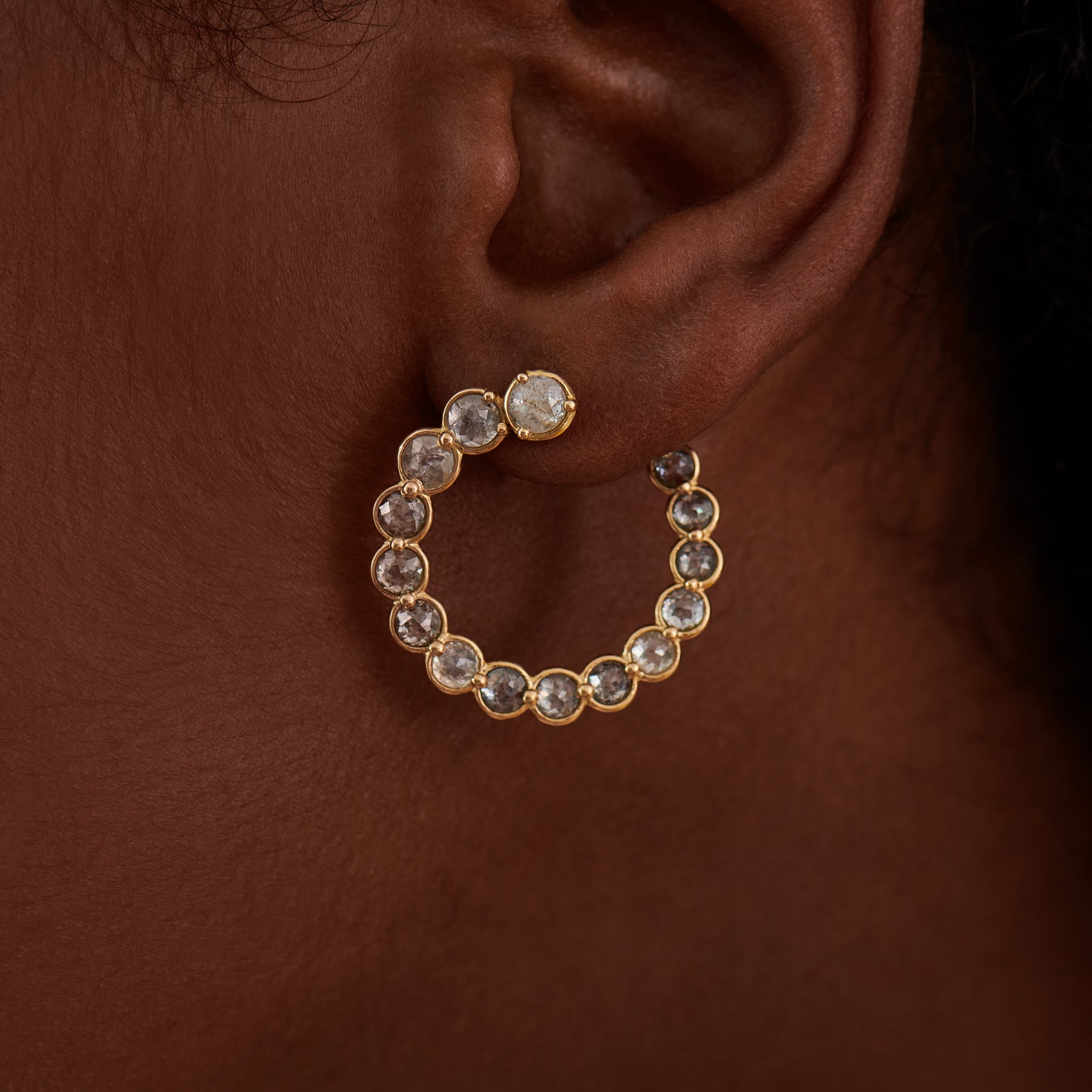 Gold Spiral Swirl Earrings - Tribu