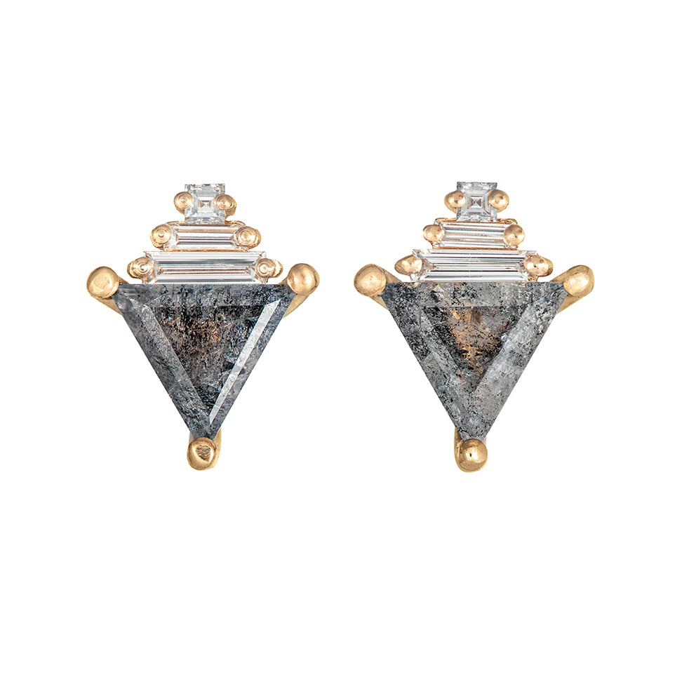 Salt and Pepper Diamond Earrings with Baguettes – ARTEMER