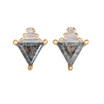 Salt and Pepper Diamond Earrings with Baguettes