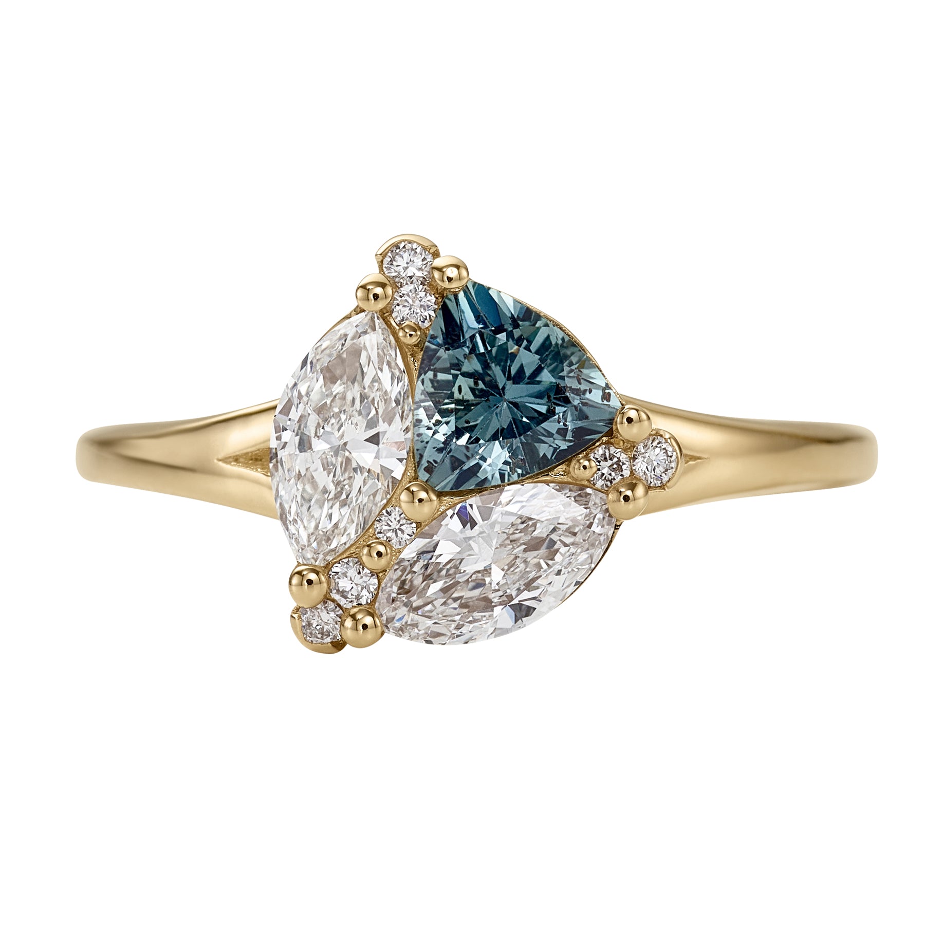 Serene-Trillion-Teal-Sapphire-and-Marquise-Diamond-Engagement-Ring-closeup
