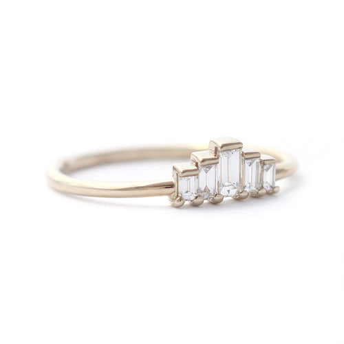 side view of Five Baguette Diamonds Engagement Ring