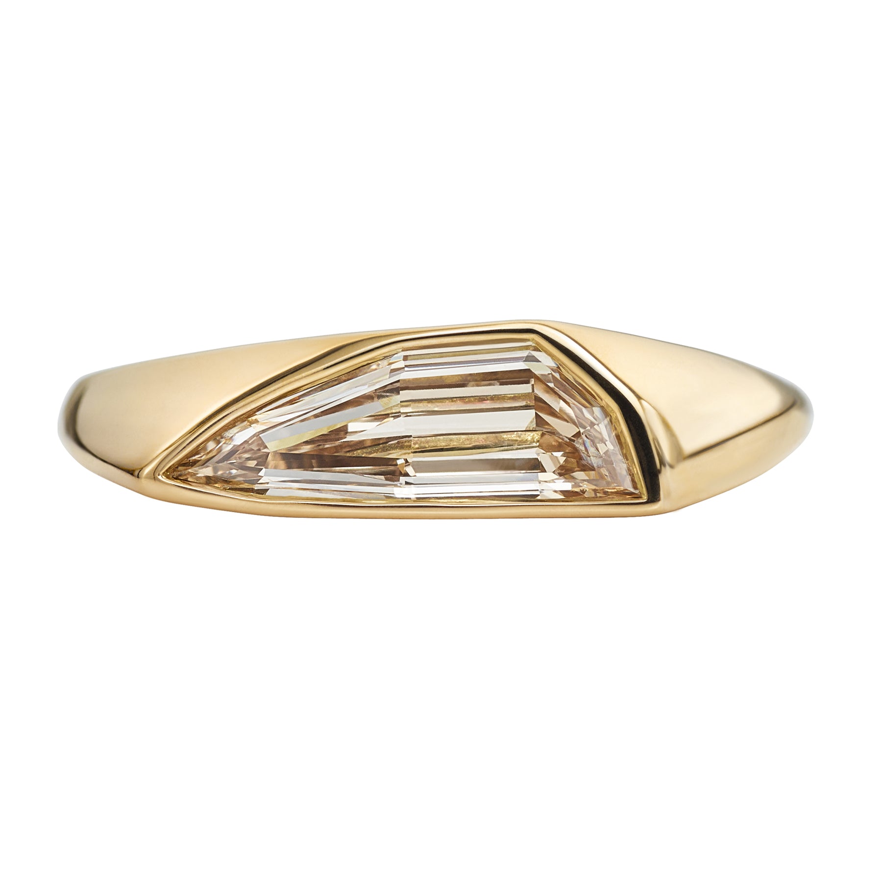 Sliced-Diamond-Solitaire-Ring-with-a-Minimal-Golden-Bezel-OOAK-closeup