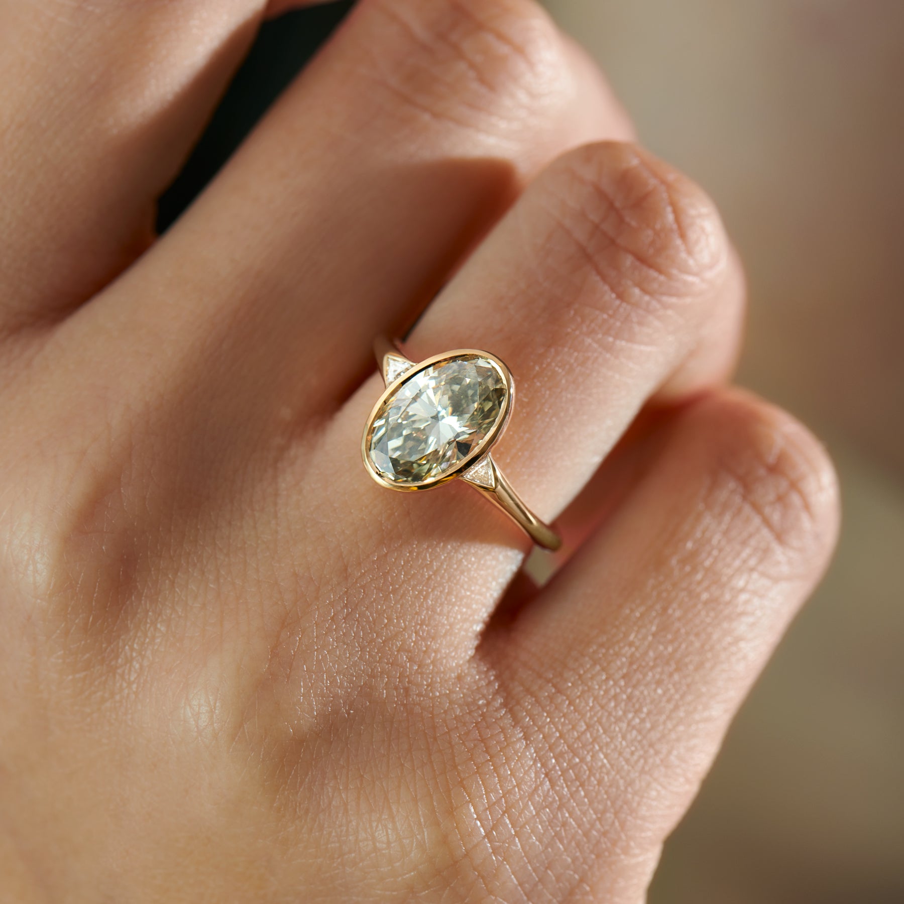 4.01 carat Fancy Intense Yellow Cushion Diamond Engagement Ring | Lauren B  Jewelry
