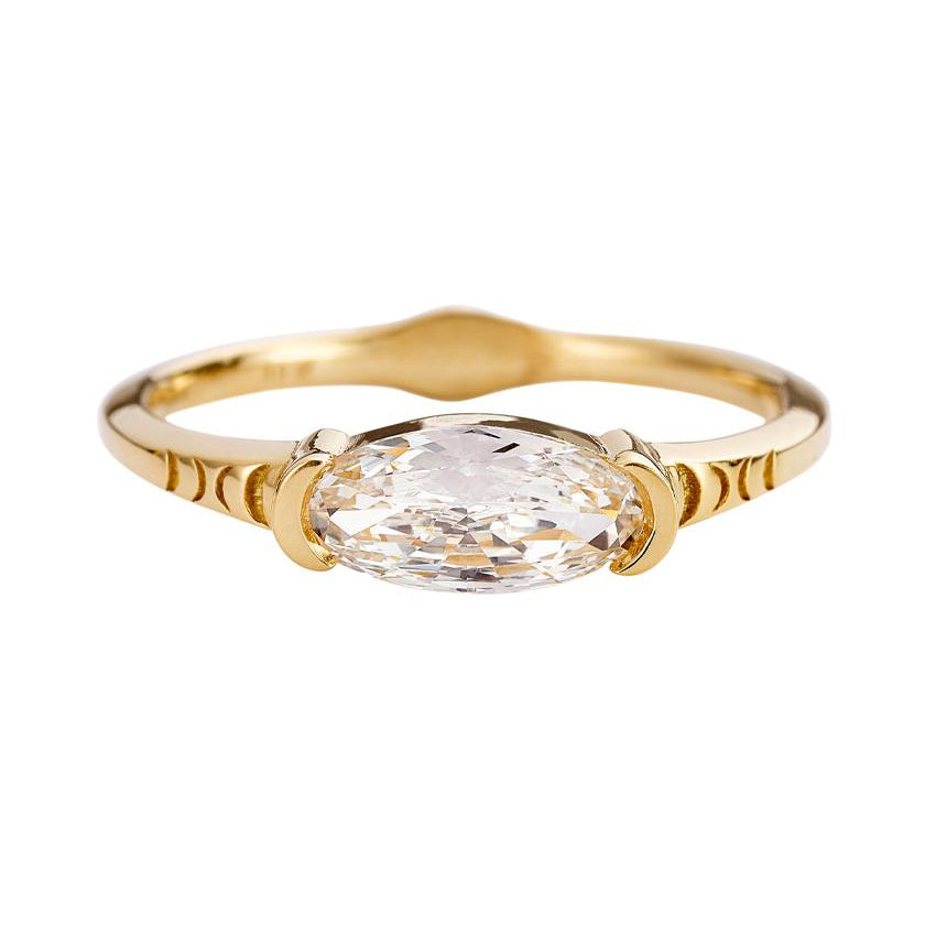 White Gold 0.60ct East-West Oval Diamond Band | Bichsel Jewelry