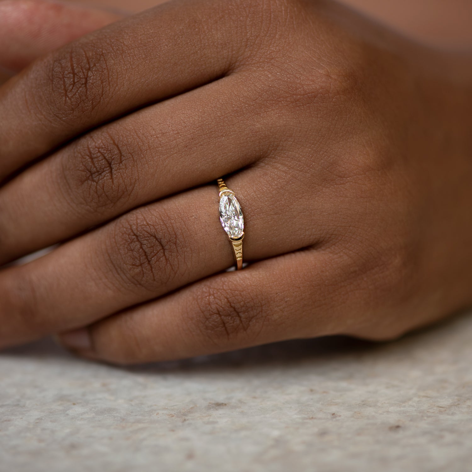 Solitaire Oval Diamond Engagement Ring - Elongated Oval Diamond