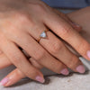 Solitaire Engagement Ring with Salt and Pepper Triangle Diamond - OOAK
