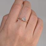 Solitaire Engagement Ring with Salt and Pepper Triangle Diamond close up