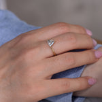 Solitaire Engagement Ring with Salt and Pepper Triangle Diamond model side angle