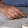 Solitaire Engagement Ring with Salt and Pepper Triangle Diamond on a model