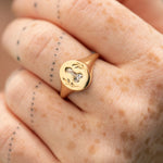 Statement-Signet-Ring-with-a-F.U.-Diamond-and-Hand-Engraving-solid-gold-18k