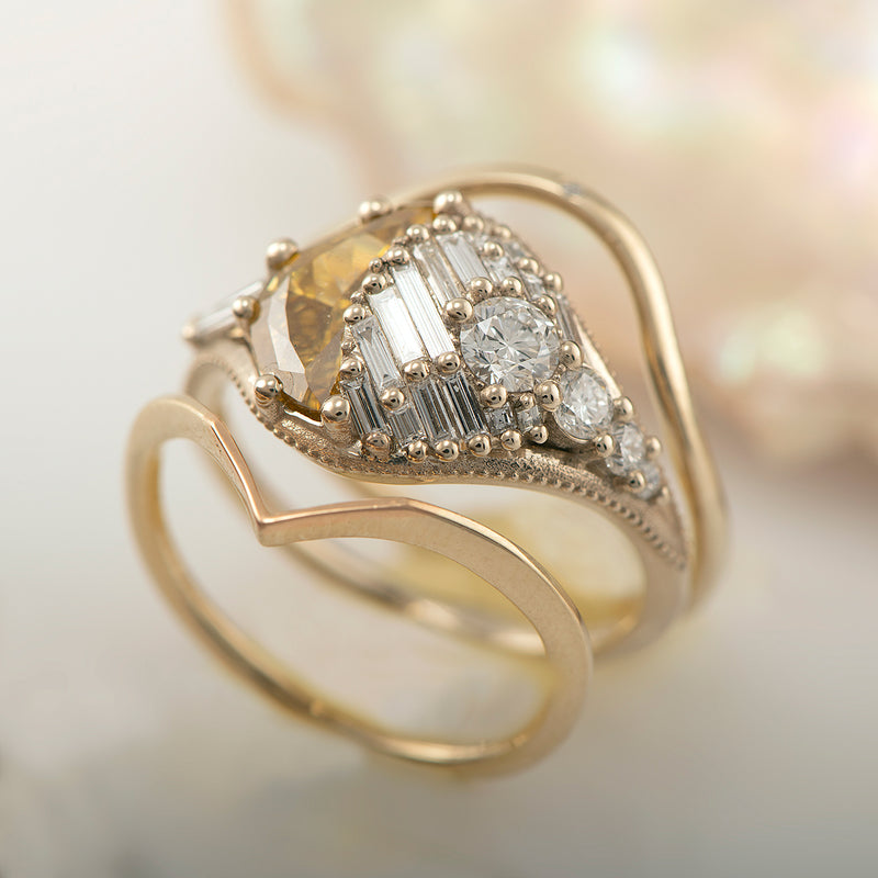 Sun-Star-Engagement-Ring-with-Crescent-Fancy-Color-Diamond-OOAK-side-closeup