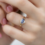 Tanzanite-Engagement-Ring-with-Baguette-Diamond-Pyramids-OOAK-shiny