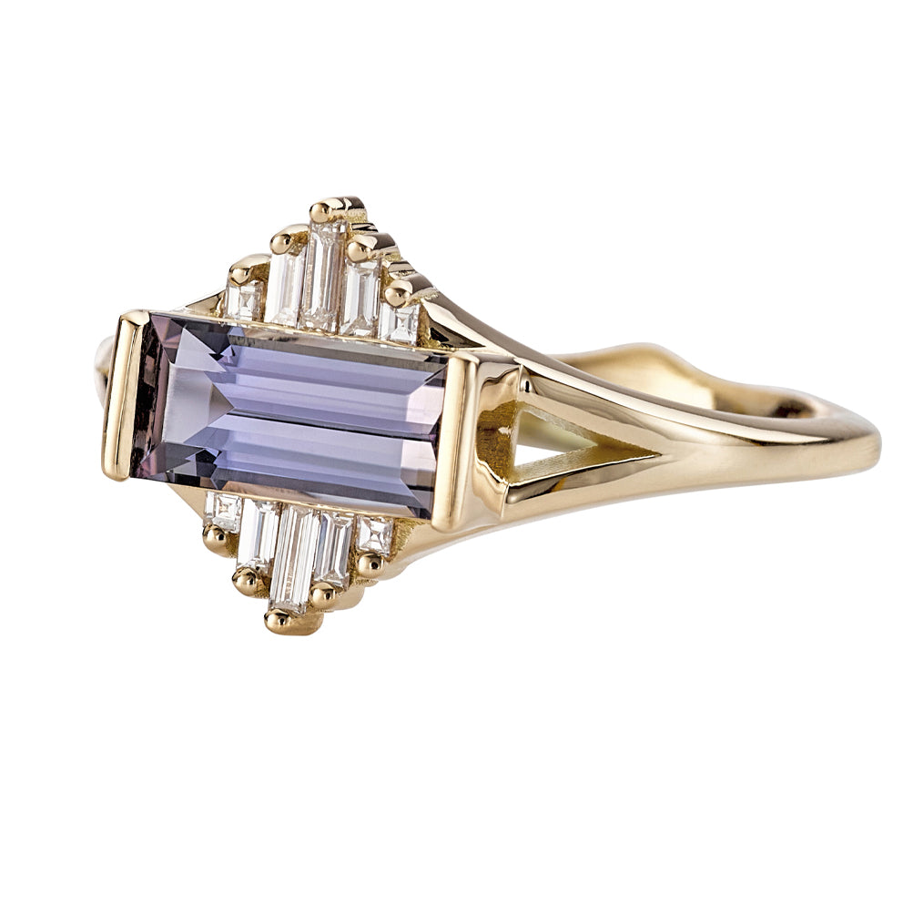 Tanzanite and baguette diamond rings Clearance