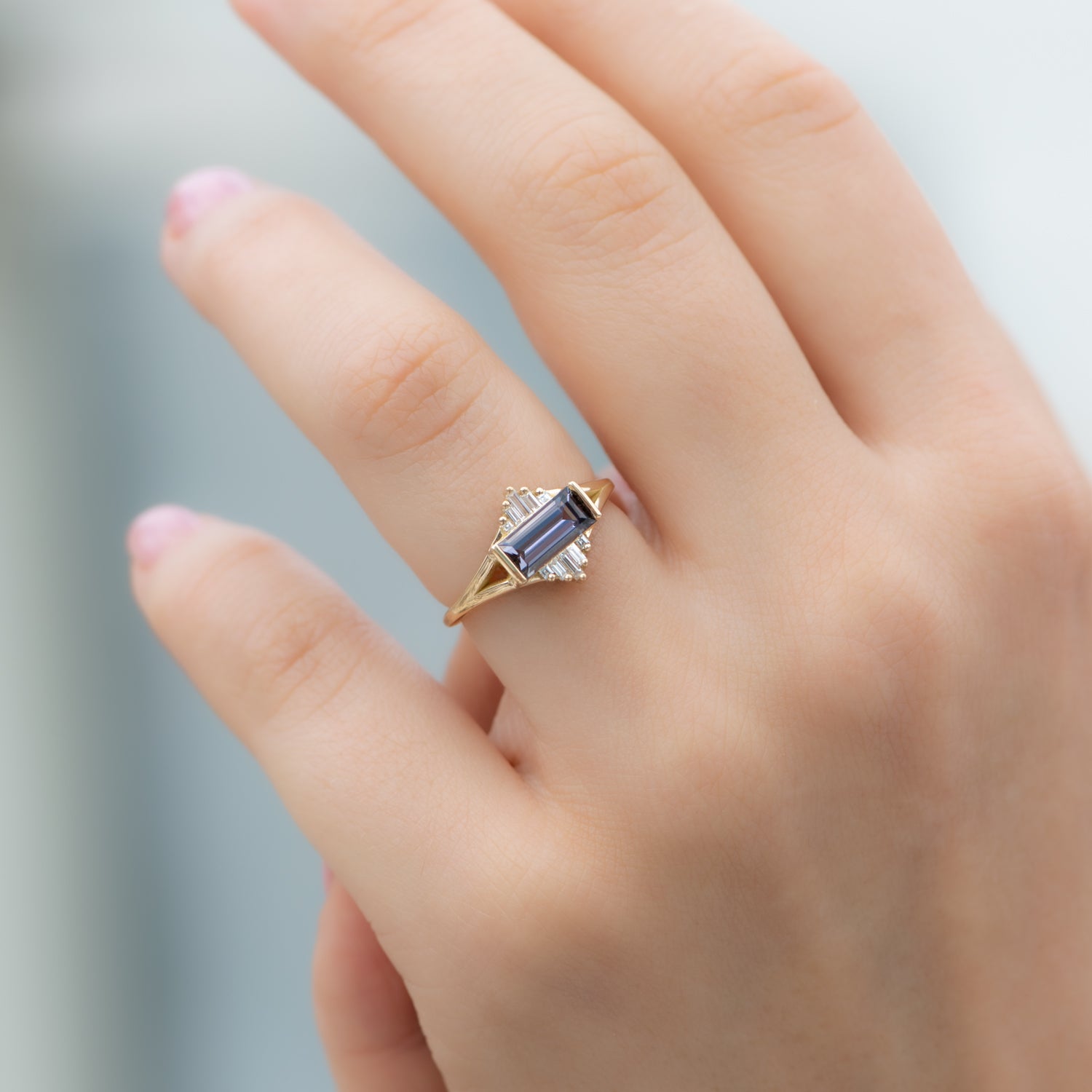 Tanzanite and baguette diamond rings Clearance