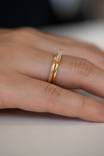 Tapered Baguette Diamond Ring - OOAK in Set Detail Shot 