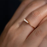 Tapered Baguette Diamond Ring - OOAK Up Close on Hand Side View 