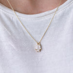 Tapered Diamond Bell Necklace - OOAK on body detail view 