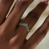 Teal-Sapphire-Baguette-Curved-Tiara-Ring-ON-FINGER