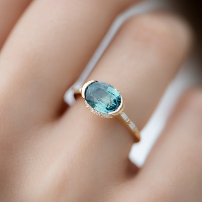 Teal-Sapphire-Engagement-Ring-with-Delicate-Diamond-Detailing-OOAK-side-shot