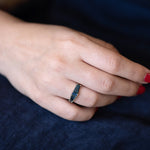 Teal Sapphire Gradient Engagement Ring Hand Alone