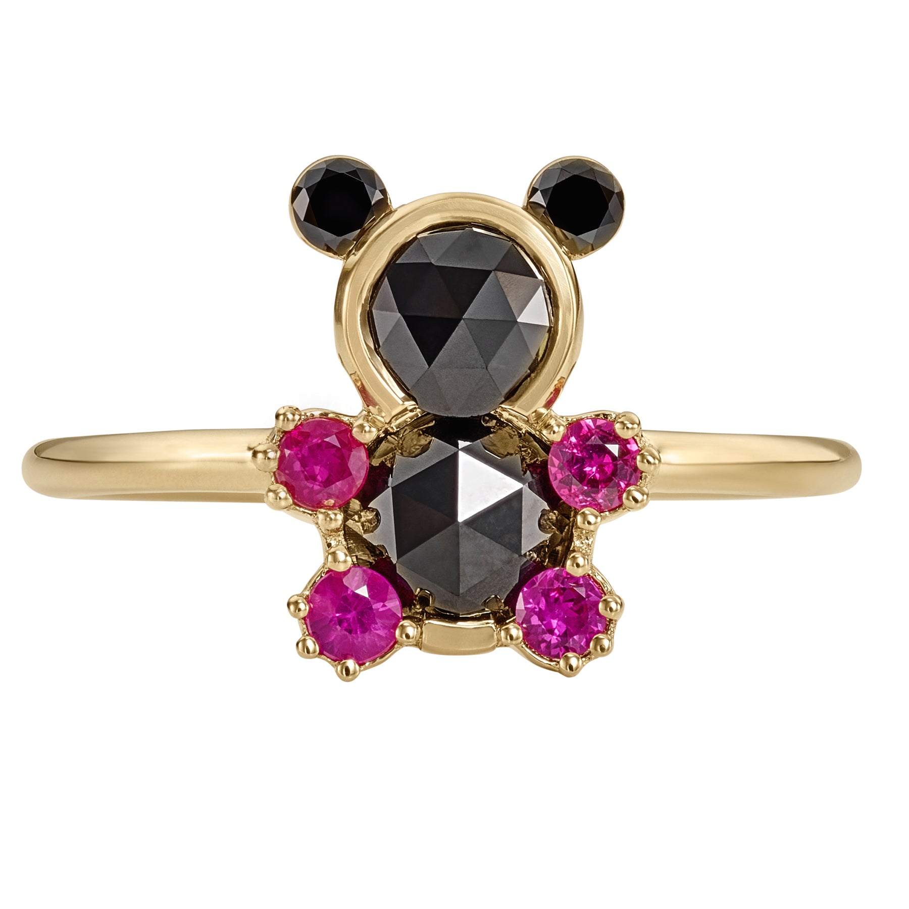 Gold Pink Heart Ring – Wilhelmina Garcia