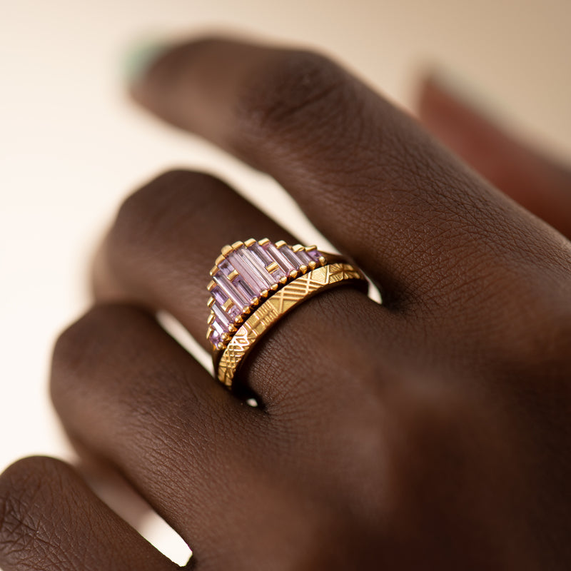 The-Unique-and-Geometric-Couple-A-Set-of-Golden-Wedding-Bands-in-set