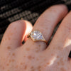 Three-Stone-Signet-Engagement-Ring-with-a-2ct-Diamond-Cut-Shield-OOAK-sparking