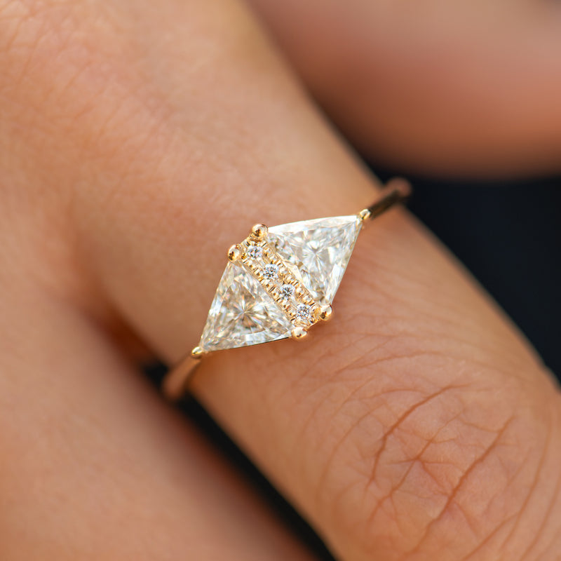 Triangle Cut Diamond Ring - One Carat