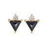 Triangle Earrings with Black and White Diamonds