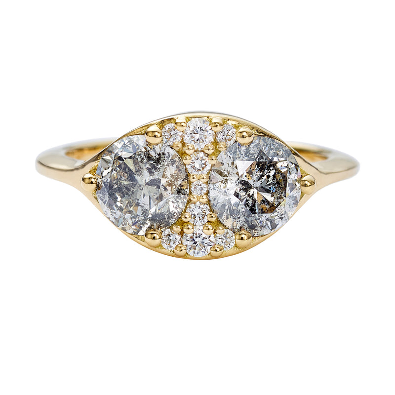 Two-Pepper-Engagement-Ring-with-a-Cluster-of-Brilliant-Cut-Diamonds-OOAK-closeup