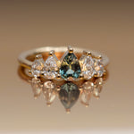 Unique-Engagement-ring-with-a-Pear-Cut-Teal-Sapphire-and-Diamonds-SOLID-GOLD-18K