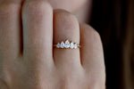 Unique Pear Diamond Engagement Ring On Finger