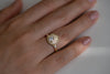 Vintage Art Deco Ring - Baguette Crown Cluster Engagement Ring on Hand in Light