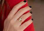 Wavy Round Diamond Engagement Ring Set - One Carat Diamond Alternate Angle 