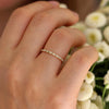 White And Champagne Diamond Eternity Wedding Band On Finger
