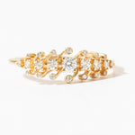Ready to Ship - Gold Orbit Ring with Brilliant Cut White Diamonds  (size US 5.75-6)