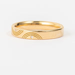 Ready to Ship - Engraved Diamond Ring - Wavy Wedding Band - HALF eternity (size US 4.5)