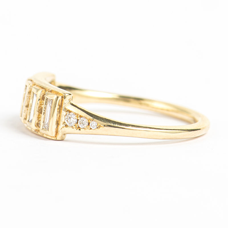 Ready to Ship - Baguette Diamond Bar Ring (size US 7)