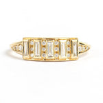 Ready to Ship - Baguette Diamond Bar Ring (size US 7)