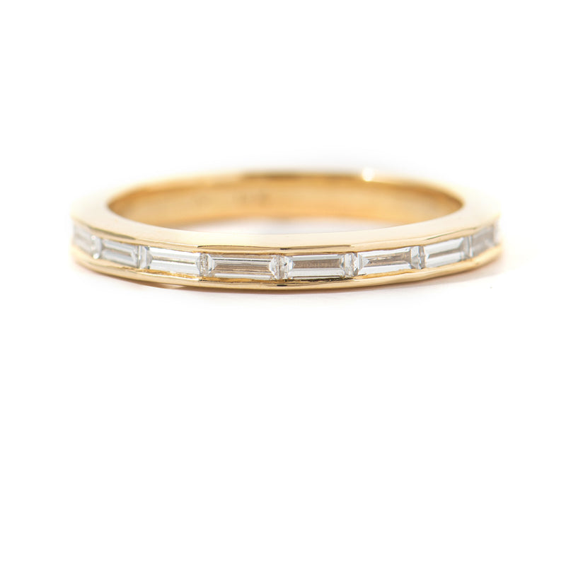 Ready to Ship -Eternity Wedding Ring with Baguette Diamonds (size US 6.5)