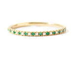 Ready to Ship - Emerald And Diamond Eternity Wedding Band - Eternity Emerald Ring (size US 6.5)