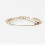 Ready to Ship - Chevron Baguette Diamond Wedding Ring (size US 5.25-5.5)
