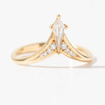 Ready to Ship - Kite Diamond Wedding Ring with Brilliant Diamond Detailing (size US 5.75-6)