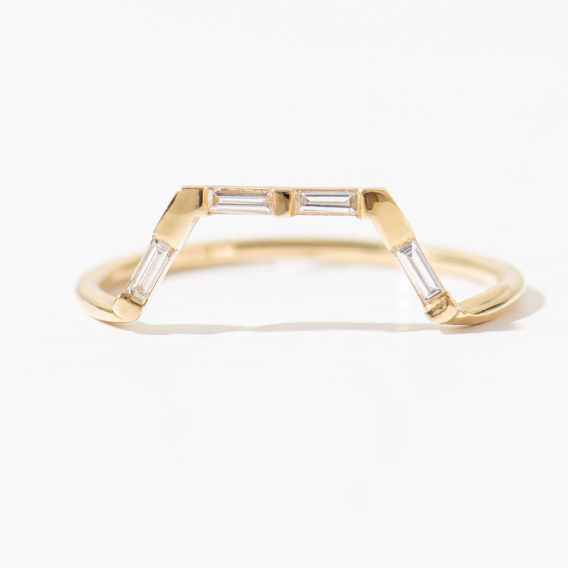 Ready to Ship - Trapezoid Nesting Ring with Baguette Diamonds (size US 6)