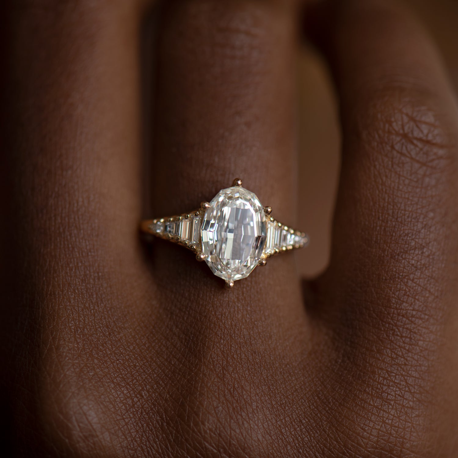 14k Gold Heart Diamond Cut Engagement Ring and Princess Cut Diamond St -  Abhika Jewels