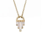 Art Deco Diamond Necklace with Baguette Cut Diamonds - L