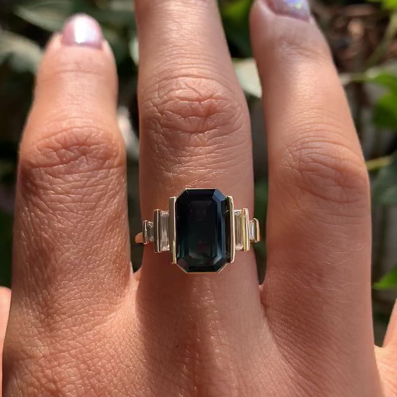 My natural blue sapphire wedding ring with tiny diamonds/10k white & yellow  gold. I love my ring, especially the vintage feel & I get a lot of  compliments, but I think I