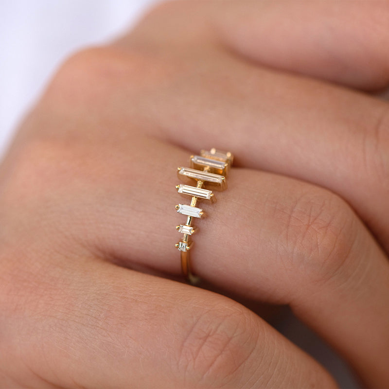 Spaced Needle Baguette Diamond Ring2